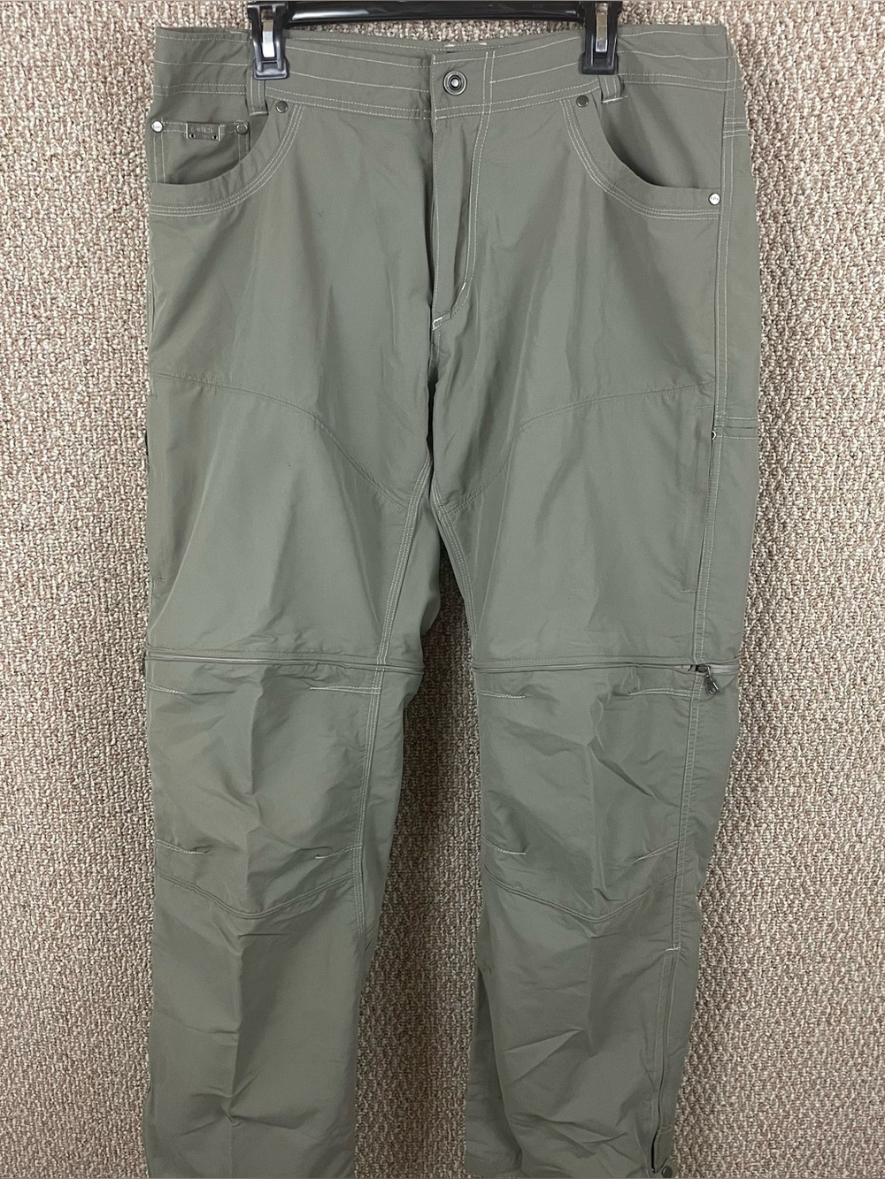 Kuhl Liberator Convertible Stealth Pants 36x30 Khaki Zip Off Hiking F283